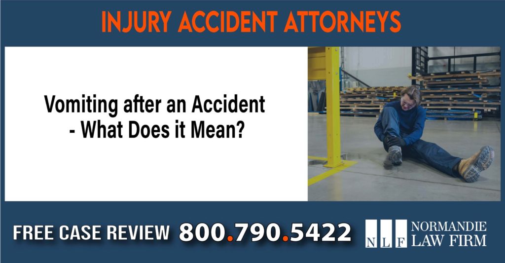 Vomiting after an Accident - What Does it Mean sue liability lawyer attorney