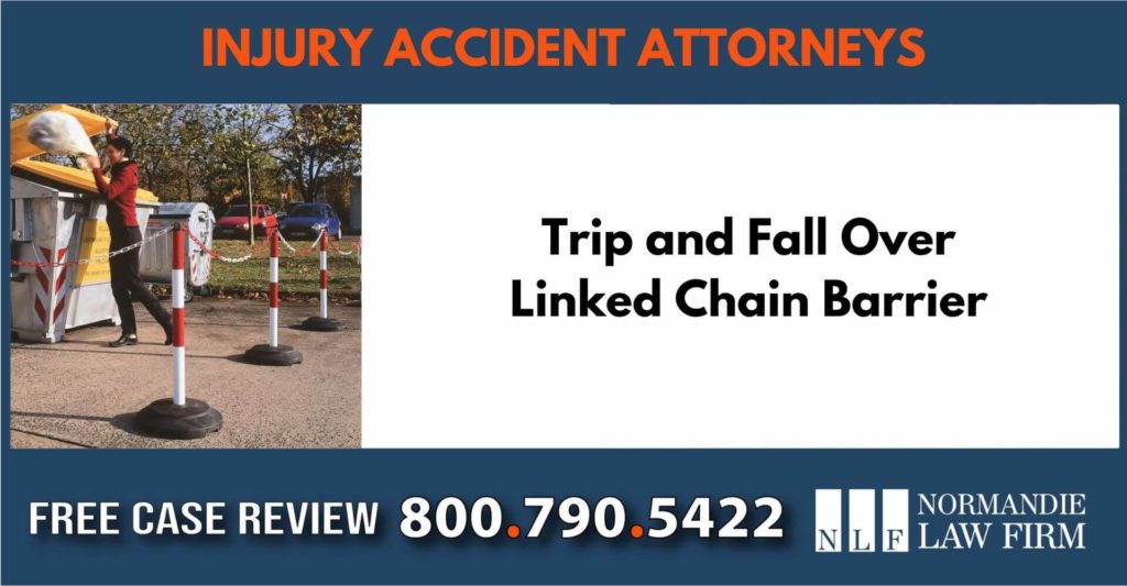 Trip and Fall Over Linked Chain Barrier sue attorney lawyer compensation