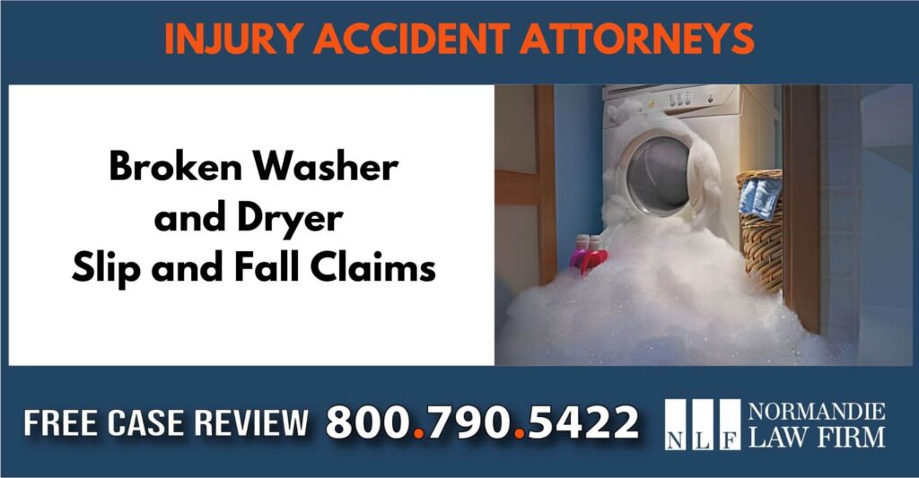 broken washer and dryer slip and fall accident lawyer claim sue compensation incident