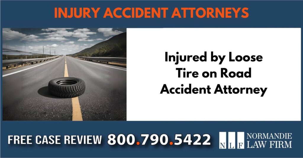 Injured by Loose Tire on Road Accident Attorney sue liability lawyer attorney compensation