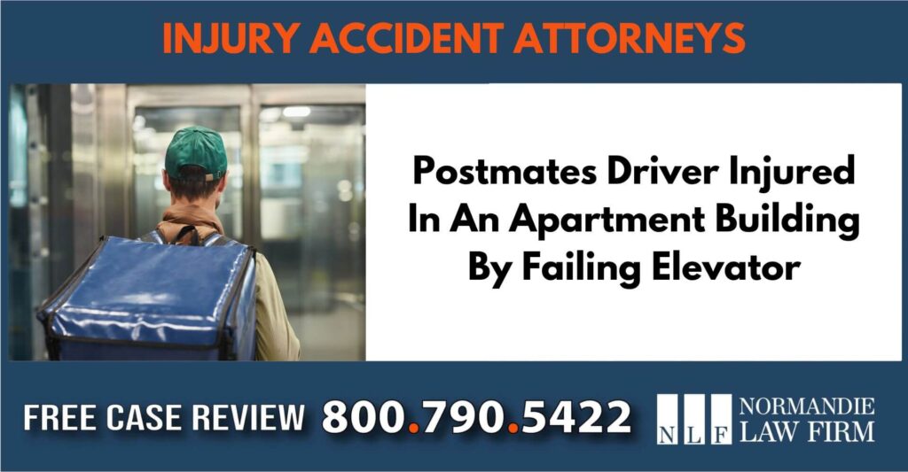 Postmates Driver Injured In An Apartment Building By Failing Elevator sue attorney lawyer compensation