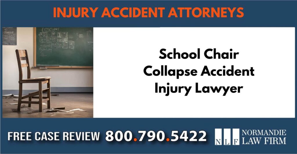 School Chair Collapse Accident Injury Lawyer sue incident attorney compensation liability