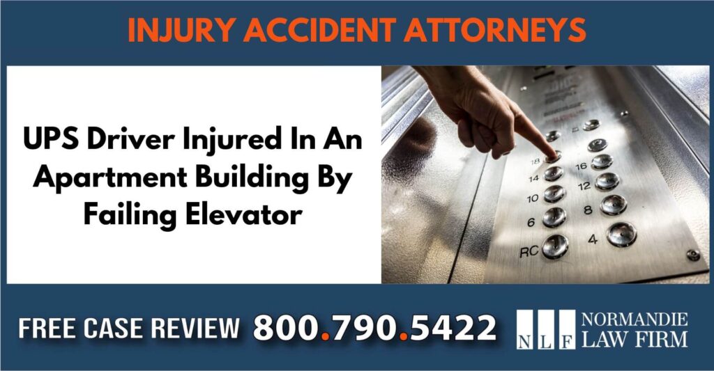 UPS Driver Injured In An Apartment Building By Failing Elevator sue liability lawyer attorney